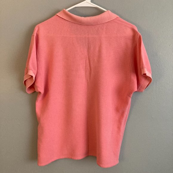 Patagonia Vintage Women’s Polo Shirt Pink 100% Cotton Size 12 Made In Hong Kong - Picture 5 of 6